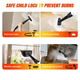 BRIEFNESS 3800W Portable High Pressure Steam Cleaner Machine, IPX4 Multi-Surface Steamer for Sofa, Tile, Carpet, Curtains