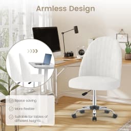 Small Swivel Makeup Vanity Chair Velvet Dressing Table Chairs Comfy Desk Chairs for Bedroom/Home Office Salon Study Stool