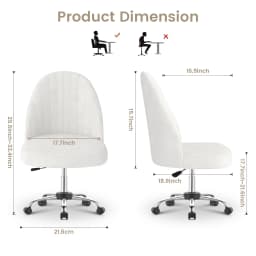 Small Swivel Makeup Vanity Chair Velvet Dressing Table Chairs Comfy Desk Chairs for Bedroom/Home Office Salon Study Stool