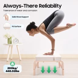 Yoga Headstand Bench Stool, Inversion Chair for Beginners, Home Yoga Training Equipment with Detachable Block