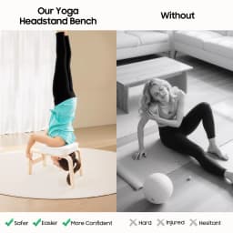 Yoga Headstand Bench Stool, Inversion Chair for Beginners, Home Yoga Training Equipment with Detachable Block