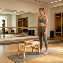 Yoga Headstand Bench Stool, Inversion Chair for Beginners, Home Yoga Training Equipment with Detachable Block