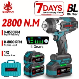 ONEVAN 2800N.M Brushless Cordless Electric Impact Wrench High Torque Screwdriver Drill Power Tool For Makita 18V Battery Pin