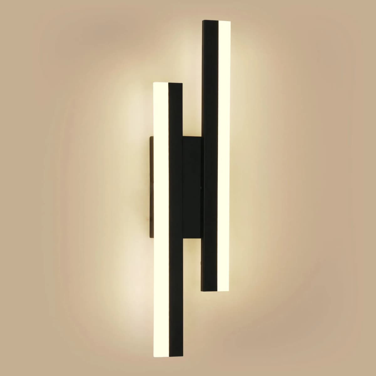 16W LED Wall Lights,Modern Black Long Wall Sconces Fixtures Acrylic for Living Room Hallway Balcony,Warm Light 3000K
