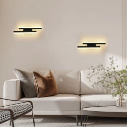 16W LED Wall Lights,Modern Black Long Wall Sconces Fixtures Acrylic for Living Room Hallway Balcony,Warm Light 3000K