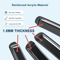 For Jaguar XF X250 MK1 2007-2015 4 Door Saloon Wind Deflectors 4pc Tinted + Clip