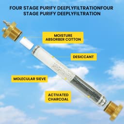 TUDIVING-Water Oil Separator Molecular Sieve Diving Separator with Explosion-Proof Valve,Air Compressor Diving Tank Filter