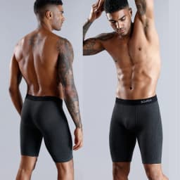 BONITOS Men Boxers Long Leg Man Underwear Soft Men Underpants Natural Cotton Sexy Boxer Shorts Top Brand Long Men's Panties