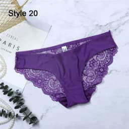 Fashion Women's Sexy Lace Panties Seamless Underwear Leopard Ice Silk for Girl Bikini Cotton Crotch Transparent Lingerie