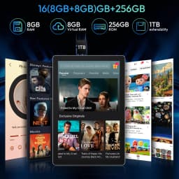 XGODY 2025 Android 15 IPS display 10.1 inch 16 GB RAM + 256 GB ROM Tablet 7000 mAh Dual Camera 5G WiFi A537 Octa-Core Tablets