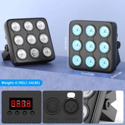 U'King 4PCS 9x10W LED Square Par Light 8CH DMX512 Sound Activated Remote Control Stage Effect Lighting for DJ Disco Bar Party