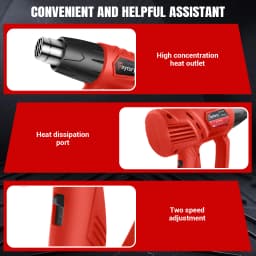 2000W Heat Gun Kit, 300°C/600°C Dual Temperature with 4 Nozzles – For Shrink Wrapping, Paint Stripping & DIY Craf