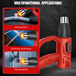 2000W Heat Gun Kit, 300°C/600°C Dual Temperature with 4 Nozzles – For Shrink Wrapping, Paint Stripping & DIY Craf