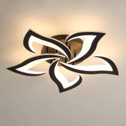 Modern Ceiling Lamps, 60W 6000LM Black 5 Heads Petals LED Ceiling Light, for Living Room, Bedroom,Warm White 3000K