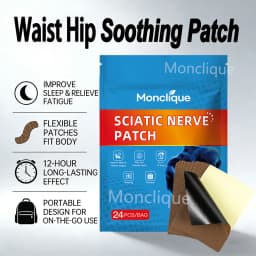 24-72Pcs Monclique Mugwort Warming Patch for Waist Hip Thigh Comfort Daily Body Care Warm Sticker Relaxation Care Pads