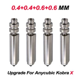 High Precision Bimetal Nickel Plated Replacement Nozzle for Anycubic Kobra X Hardened SteelOne-Piece Hotend for 3D Printer Parts