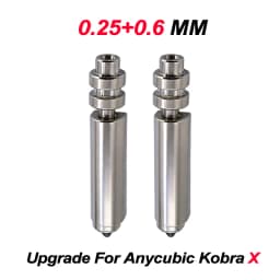 High Precision Bimetal Nickel Plated Replacement Nozzle for Anycubic Kobra X Hardened SteelOne-Piece Hotend for 3D Printer Parts