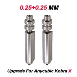 High Precision Bimetal Nickel Plated Replacement Nozzle for Anycubic Kobra X Hardened SteelOne-Piece Hotend for 3D Printer Parts