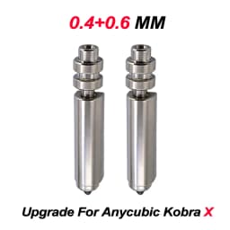 High Precision Bimetal Nickel Plated Replacement Nozzle for Anycubic Kobra X Hardened SteelOne-Piece Hotend for 3D Printer Parts