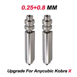 High Precision Bimetal Nickel Plated Replacement Nozzle for Anycubic Kobra X Hardened SteelOne-Piece Hotend for 3D Printer Parts