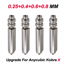 High Precision Bimetal Nickel Plated Replacement Nozzle for Anycubic Kobra X Hardened SteelOne-Piece Hotend for 3D Printer Parts