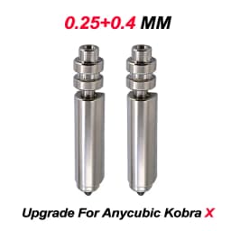 High Precision Bimetal Nickel Plated Replacement Nozzle for Anycubic Kobra X Hardened SteelOne-Piece Hotend for 3D Printer Parts