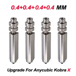 High Precision Bimetal Nickel Plated Replacement Nozzle for Anycubic Kobra X Hardened SteelOne-Piece Hotend for 3D Printer Parts