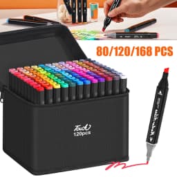 80/120/168 Colours Dual-Tip Alcohol Markers Set With Stand, Permanent Alcohol Marker Pens For Adults Artists, Permanent Art Mark