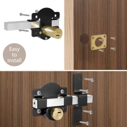 5 Keys 1 Set Sliding Door Lock Both Side Lock Door 50mm Long Throw Gate Lock Stainless Steel Security Lock for Yard,Garden Doors