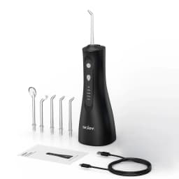 SEJOY Portable Electric Water Flosser Irrigator Dental Teeth Whitening strips 350ML Tank 5 Modes 5 Jet Tips For Home Travel