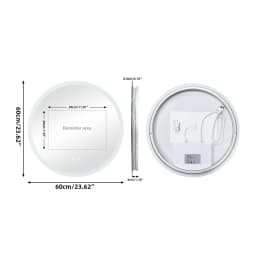 Round LED Bathroom Mirror with Lights, 20/24/32" Backlit Dimmable Anti-Fog Wall Mounted Vanity Mirror,Memory Function