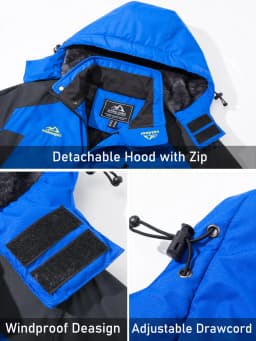 Winter Fleece Lining Parka Heavyweight Waterproof Mens Ski Snowboard Jackets Windproof Removable Hoodie Coats Casual Windbreaker