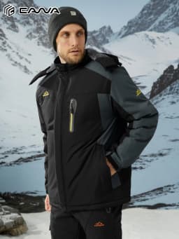 Winter Fleece Lining Parka Heavyweight Waterproof Mens Ski Snowboard Jackets Windproof Removable Hoodie Coats Casual Windbreaker