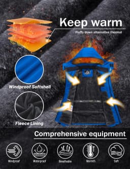 Winter Fleece Lining Parka Heavyweight Waterproof Mens Ski Snowboard Jackets Windproof Removable Hoodie Coats Casual Windbreaker