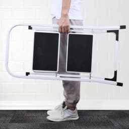 Folding Step Ladder for Home & Kitchen, 2 Step Ladder Anti-Slip Tread, Portable Metal Step Ladder, Easy to Store, 150kg Capacity