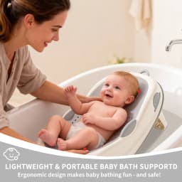 Baby Bath Support Seat, Ergonomic Infant Bath Lounger, Non-Slip Bath Mat for Infants, Baby Bathing Support, Bath Frame