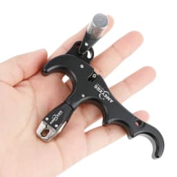 Archery Release Aids Grip Trigger 360° Rotate 4 Finger Compound Bow Thumb Caliper Shooting Trigger D Loop Archery Hunt