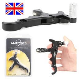 Archery Release Aids Grip Trigger 360° Rotate 4 Finger Compound Bow Thumb Caliper Shooting Trigger D Loop Archery Hunt