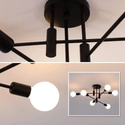 6 Lights E27 Base Ceiling Light,Modern Retro LED Pendant Lamp,Metal Lamp for Living Room,Bedroom,Hallway(Bulb not included)