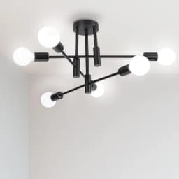 6 Lights E27 Base Ceiling Light,Modern Retro LED Pendant Lamp,Metal Lamp for Living Room,Bedroom,Hallway(Bulb not included)