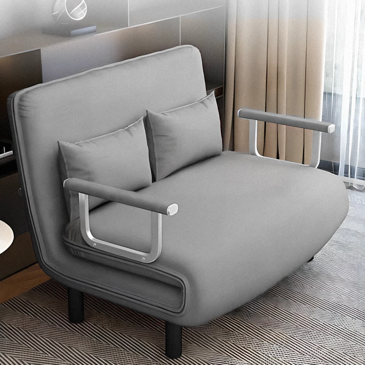 Updated Double Folding 2 Position Convertible Sleeper Armchair Chair Sofa Bed UK Upholstered Couch Sofabed Settee Recliner Beds