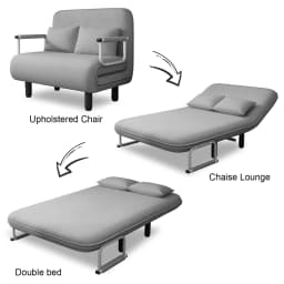 Updated Double Folding 2 Position Convertible Sleeper Armchair Chair Sofa Bed UK Upholstered Couch Sofabed Settee Recliner Beds