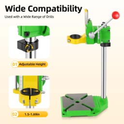 Adjustable Bench Drill Stand, 90° Angle Drill Press Stand for Hand Drill, 38-43mm Clamp Bench Clamp Drill Holder