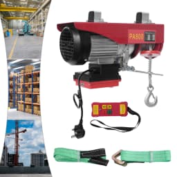 Bymaocar 1450W Electric Hoist, Electric Hoist With Wireless Control, 800kg Electric Hoist With Two Slings Uk Standard
