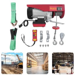 Bymaocar 1450W Electric Hoist, Electric Hoist With Wireless Control, 800kg Electric Hoist With Two Slings Uk Standard