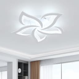 White LED Ceiling Lights with Remote Control, 60W Cold White 6500K, Acrylic Modern Ceiling Light for Bedroom Living Room Dinning