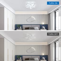 White LED Ceiling Lights with Remote Control, 60W Cold White 6500K, Acrylic Modern Ceiling Light for Bedroom Living Room Dinning
