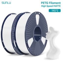 SUNLU 2KG High Speed Matte PETG Filament 1.75mm 1000g Spool (2.2lbs) High Speed Printing Filament Fit Most FDM Printer