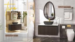 80/100/120CM Bathroom Vanities Sink Set Wall Mounted Floating Cabinet w/ Ceramic Basin Sintered Stone Top, Faucet and Hoses