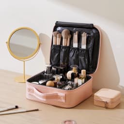 Voltsify Portable Waterproof Travel Makeup Bag with Dividers